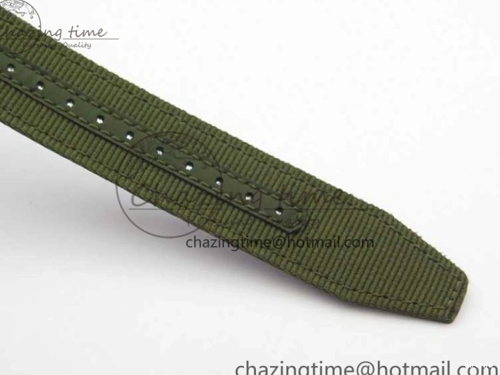 MIROTIME 0325 Fashionable Pilot IW326801 SS MK 1:1 Best Edition Black Dial on Green Nylon Strap MIYOTA 7122